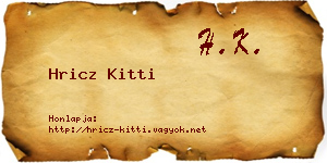 Hricz Kitti névjegykártya